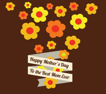 Mothers day design over brown background, vector illustrationのイラスト素材