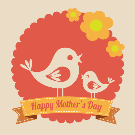 Mothers day design over beige background, vector illustrationのイラスト素材