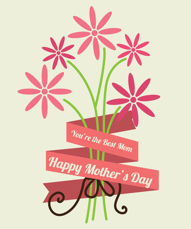 Mothers day design over beige background, vector illustrationのイラスト素材