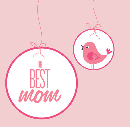 Mothers day design over pink background, vector illustrationのイラスト素材