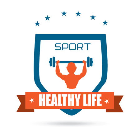 Fitness design over white background, vector illustrationのイラスト素材