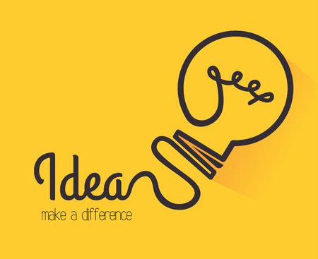 Bulb design over  yellow background, vector illustrationのイラスト素材