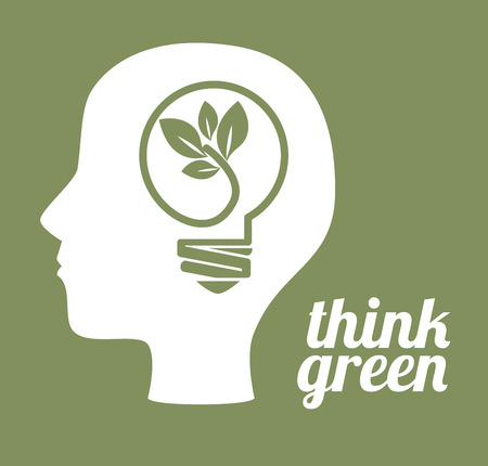 Bulb design over green background, vector illustrationのイラスト素材