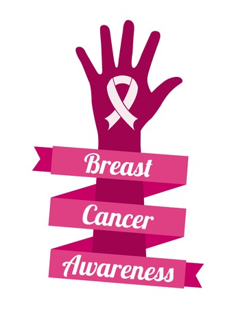Breast cancer design over gray background, vector illustrationのイラスト素材