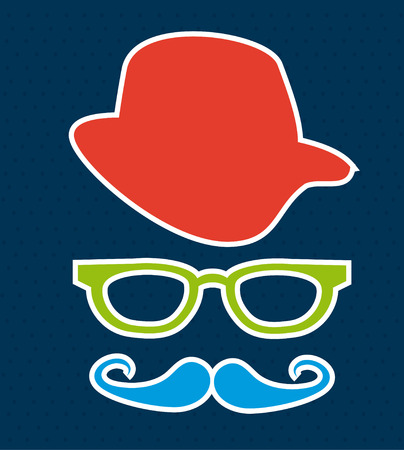 Hipster design over blue background, vector illustrationのイラスト素材