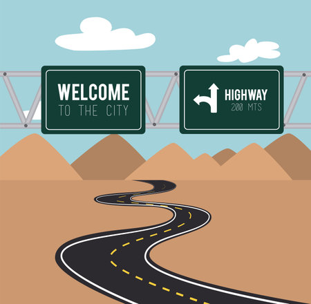 Advertisign design over landscape background ,vector illustrationのイラスト素材