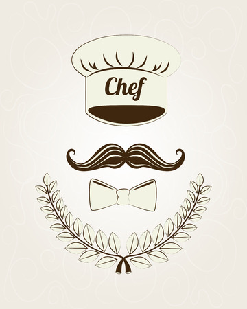 Restaurant design over beige background, vector illsutrationのイラスト素材