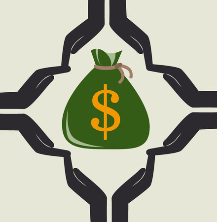 Money design over beige background, vector illustrationのイラスト素材