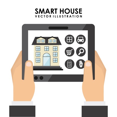 Smart house design over white background, vector illustration
のイラスト素材