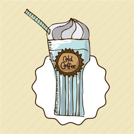 Coffee design  over beige background, vector illustrationのイラスト素材