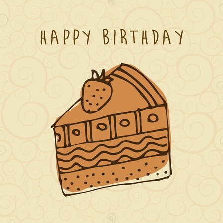 Happy birthday design over beige background, vector illustrationのイラスト素材