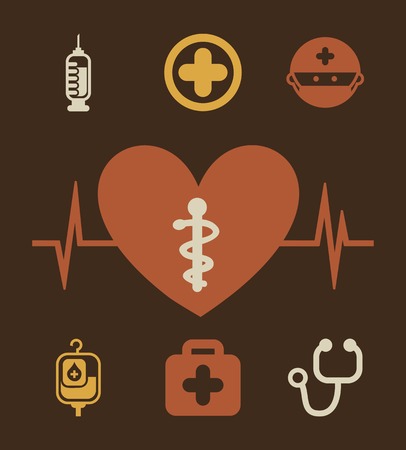 Medical design over brown background, vector illustrationのイラスト素材