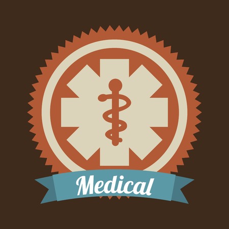 Medical design over brown background, vector illustrationのイラスト素材