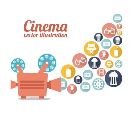 Cinema design over white background, vector illustrationのイラスト素材