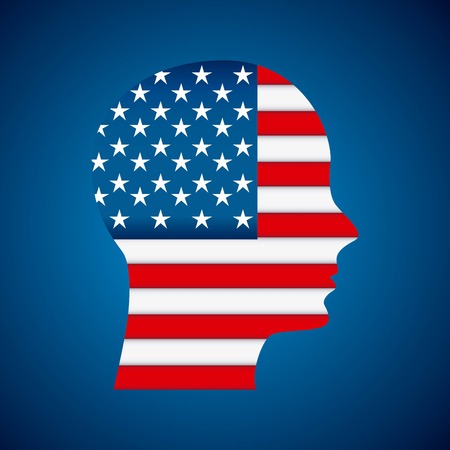 USA design over blue background, vector illustrationのイラスト素材