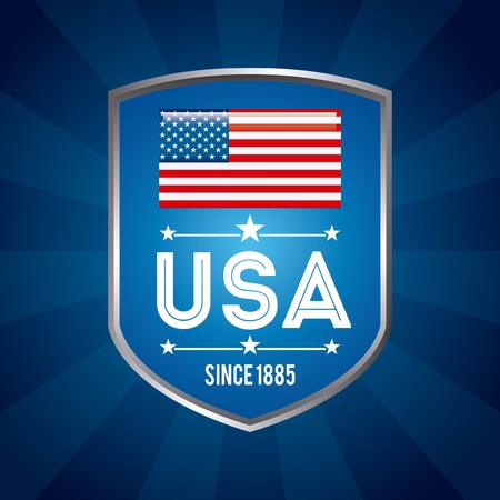 USA design over blue background, vector illustrationのイラスト素材