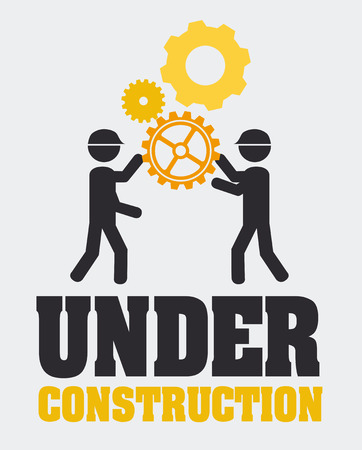 Under construction design over gray background, vector illustrationのイラスト素材
