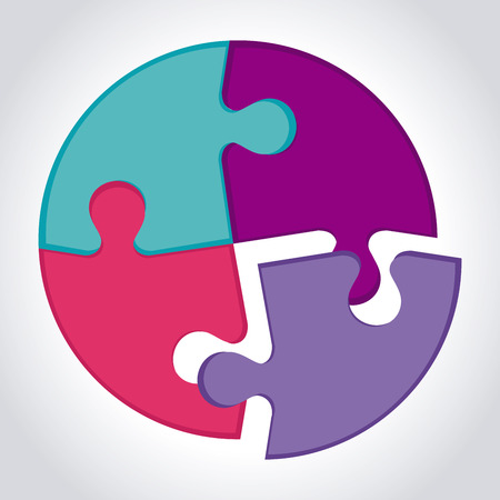 Puzzle design over gray background, vector illustrationのイラスト素材
