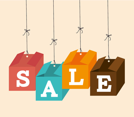 Shopping design over beige background, vector illustrationのイラスト素材