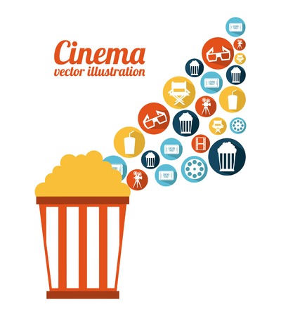 Cinema design over white background, vector illustrationのイラスト素材