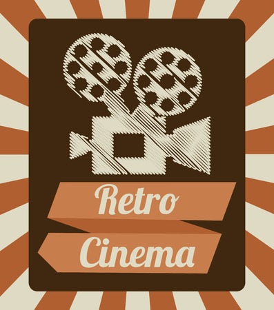Cinema design over stripes background, vector illustrationのイラスト素材