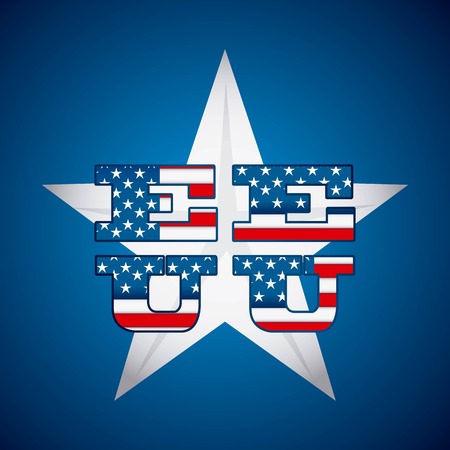 USA design over blue background, vector illustrationのイラスト素材