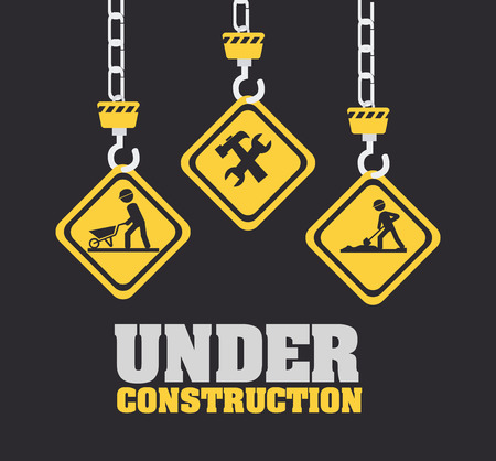 Under construction design over gray background, vector illustrationのイラスト素材