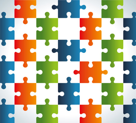 Puzzle design over white background, vector illustrationのイラスト素材