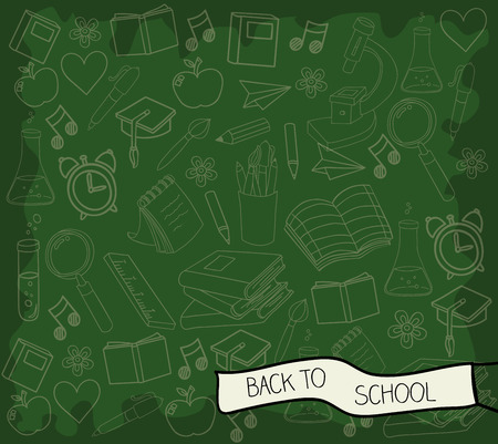 School design over blackboard texture background, vector illustrationのイラスト素材
