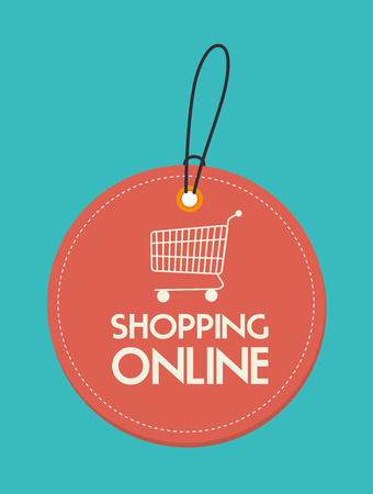 Shopping design over blue background, vector illustrationのイラスト素材