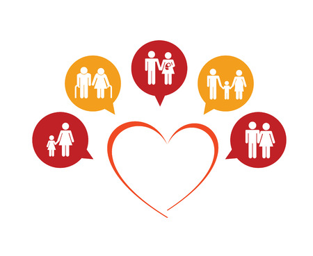 Family desing over white background, vector illustrationのイラスト素材