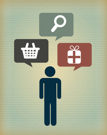 Shopping design over green background, vector illustrationのイラスト素材