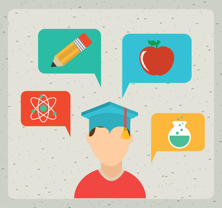 School design over beige background, vector illustrationのイラスト素材