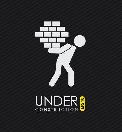 Under construction design over black background, vector illustrationのイラスト素材