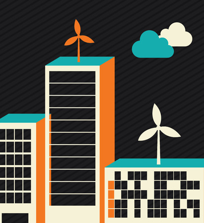 City design over black background, vector illustrationのイラスト素材