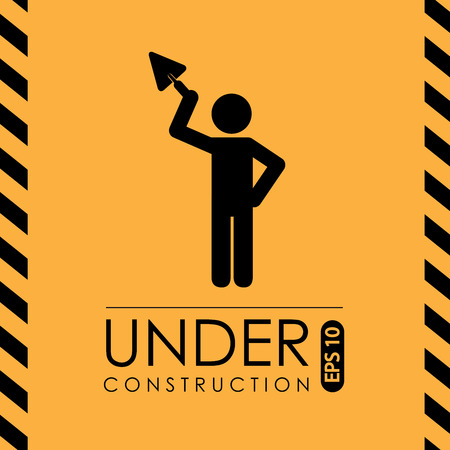 Under construction design over yellow background, vector illustrationのイラスト素材