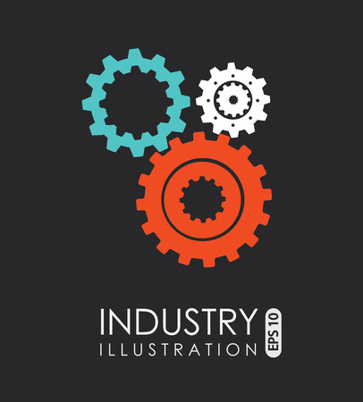 Gears design over black background, vector illustrationのイラスト素材