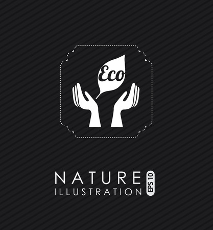 Ecology  design over black background, vector illustrationのイラスト素材