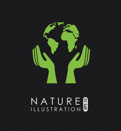 Ecology  design over black background, vector illustrationのイラスト素材