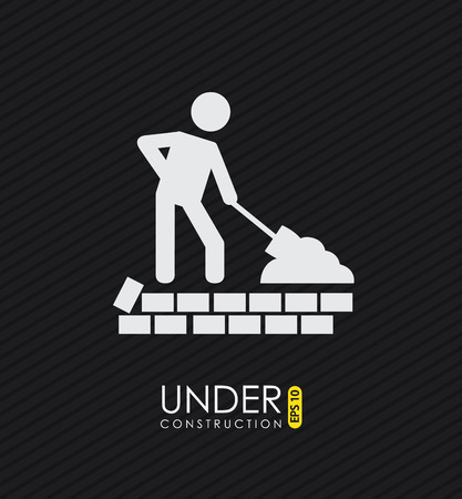 Under construction design over black background, vector illustrationのイラスト素材