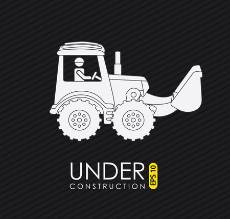 Under construction design over black background, vector illustrationのイラスト素材