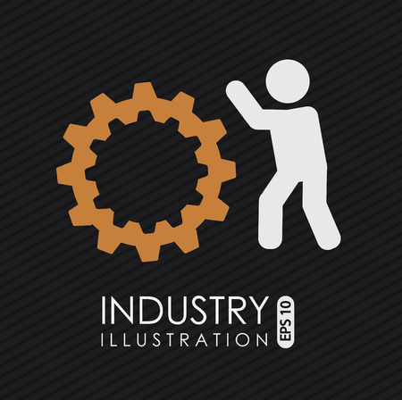 Gears design over black background, vector illustrationのイラスト素材