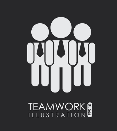 Teamwork design over black background, vector illustrationのイラスト素材