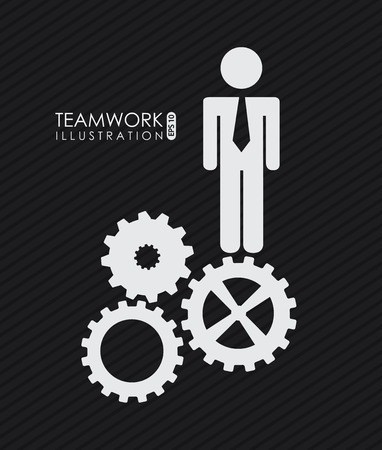 Teamwork design over black background, vector illustrationのイラスト素材