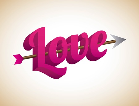 Love design over yellow background, vector illustrationのイラスト素材
