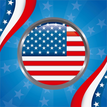 USA design over blue background, vector illustrationのイラスト素材