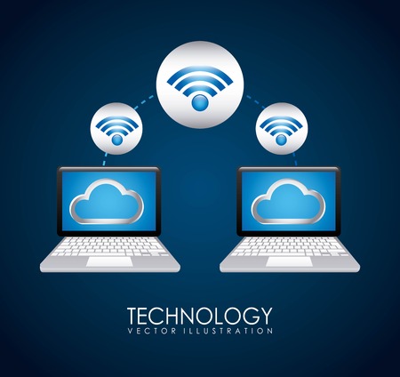Technology design over blue background, vector illustrationのイラスト素材
