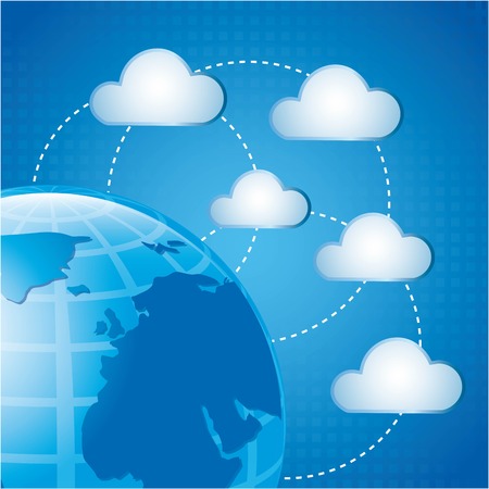 Cloud design over  cblue background, vector illustrationのイラスト素材