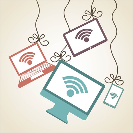 Technology design over beige background, vector illustrationのイラスト素材