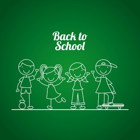 Kids design over green background, vector illustrationのイラスト素材